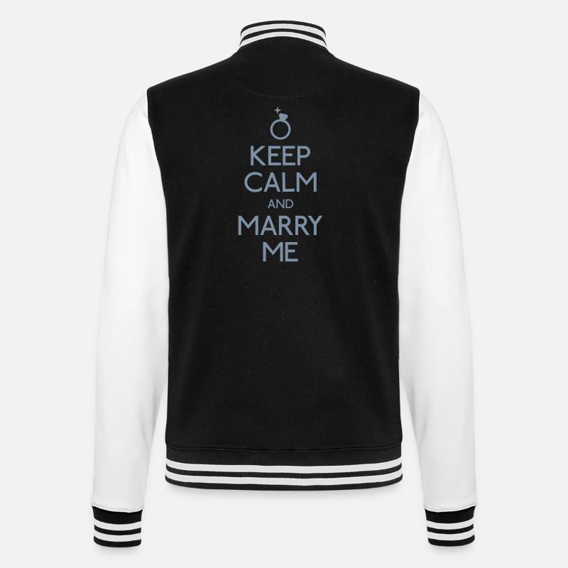 keep calm and marry me - College Sweat Jacket - black/white