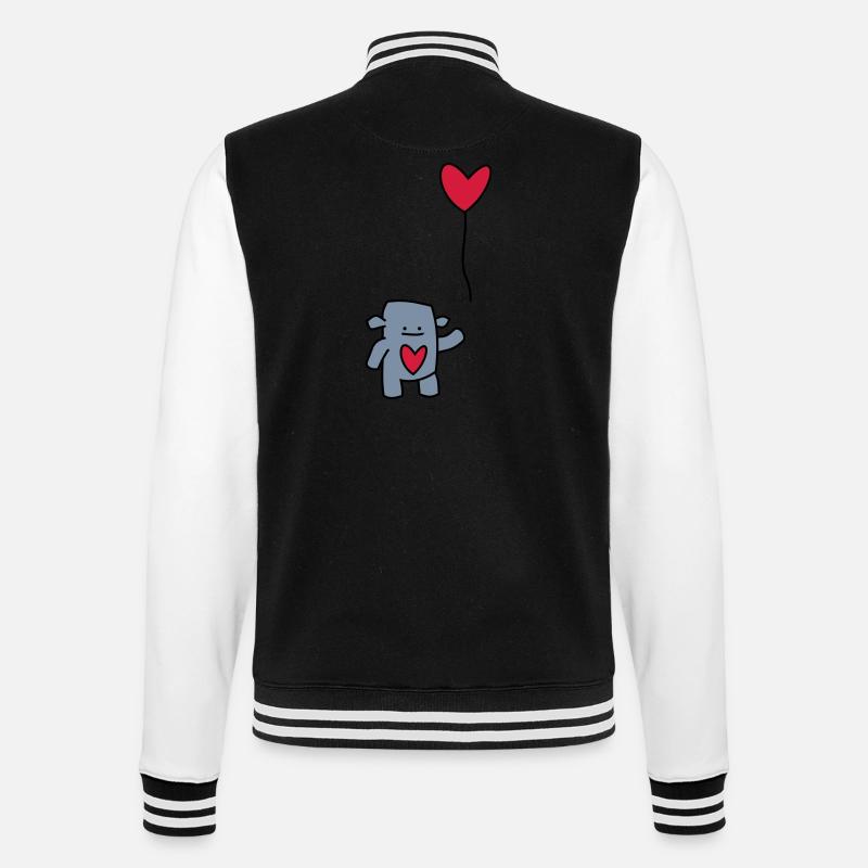 liebes monster mit ballon - College-Sweatjacke - Schwarz/Weiß
