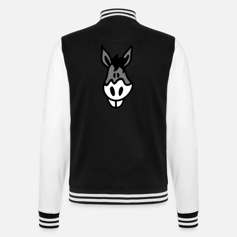 Crazy Esel - Kopf 3 - College-Sweatjacke - Schwarz/Weiß
