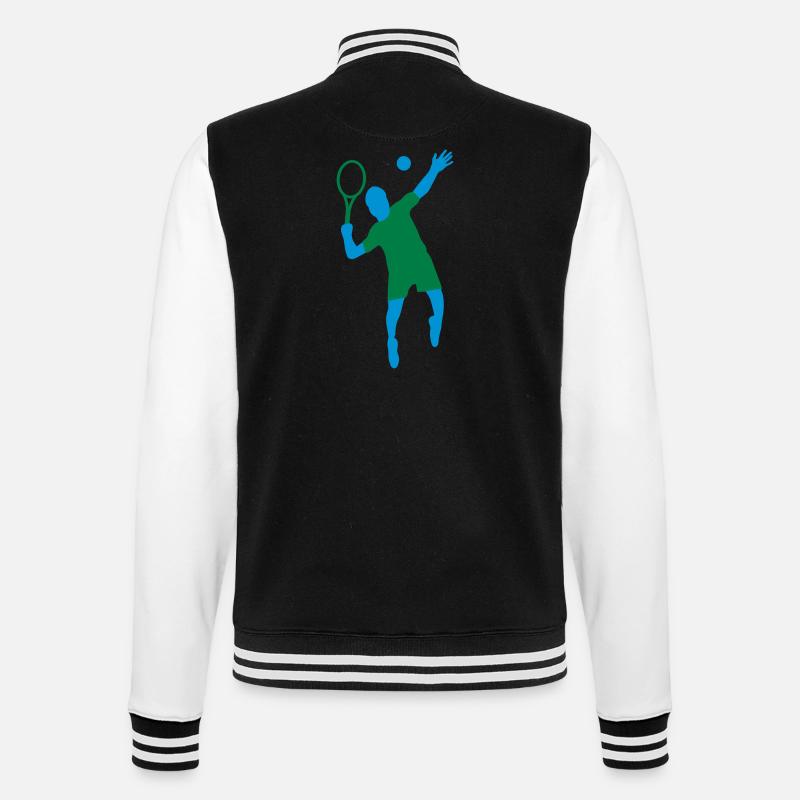 Tennis - College-Sweatjacke - Schwarz/Weiß