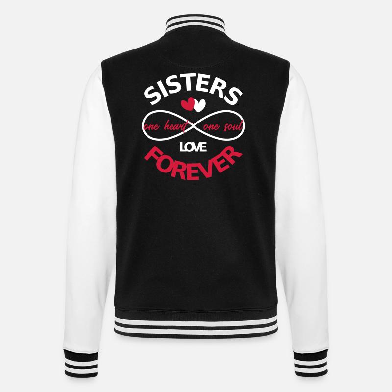 Sœurs pour toujours BFF - Veste Teddy - noir/blanc