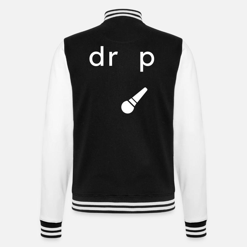 Drop the Microphone - College-Sweatjacke - Schwarz/Weiß