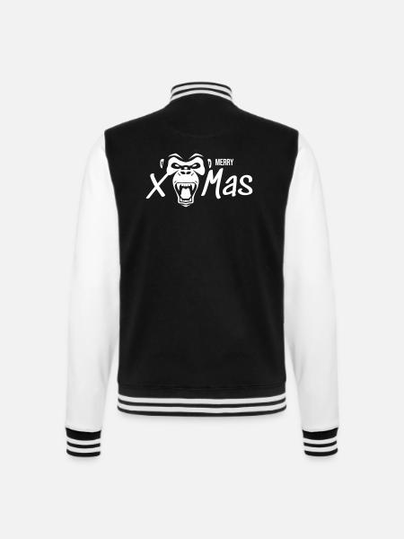 Merry X Mas Gorilla - College Sweat Jacket - black/white