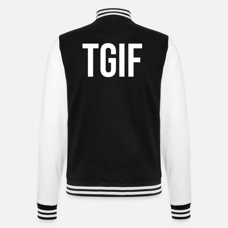 TGIF Lettering Gift - College Sweat Jacket - black/white