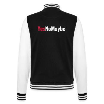 Yes No Maybe Verlobungsantrag - College-Sweatjacke - Schwarz/Weiß - Hinten - Marisol (170cm)