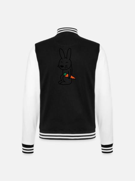 bunny_with_carrot - College-Sweatjacke - Schwarz/Weiß