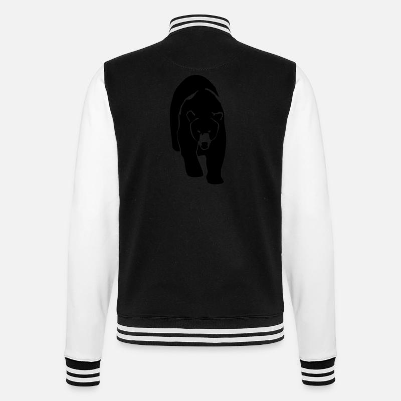 Grizzly Bear - College-Sweatjacke - Schwarz/Weiß