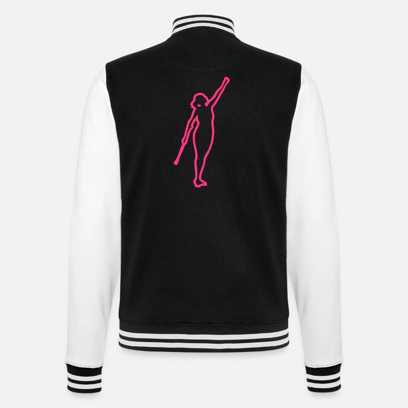 danseuse twirling baton trace2 - Veste Teddy - noir/blanc