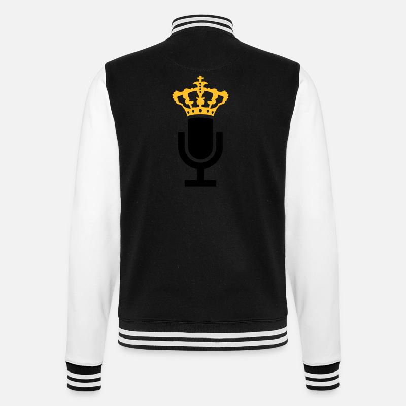 King Mikrofon Icon - College-Sweatjacke - Schwarz/Weiß