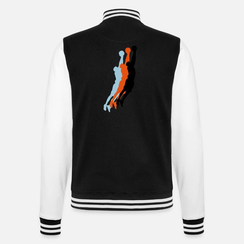 Basketballer Silhouette 3 - College Sweat Jacket - black/white