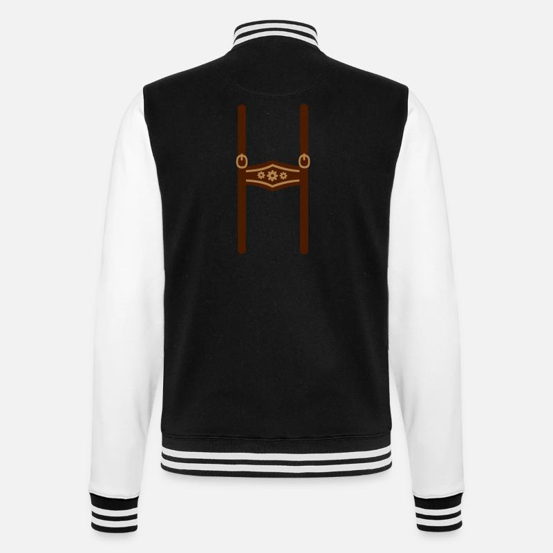 Leather trousers - College Sweat Jacket - black/white