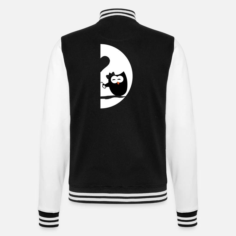 Owls left - Valentine's Day - College Sweat Jacket - black/white