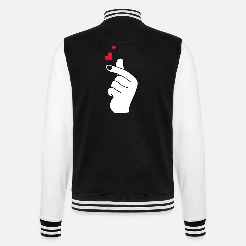 Cœurs de doigts 2 - Veste Teddy - noir/blanc