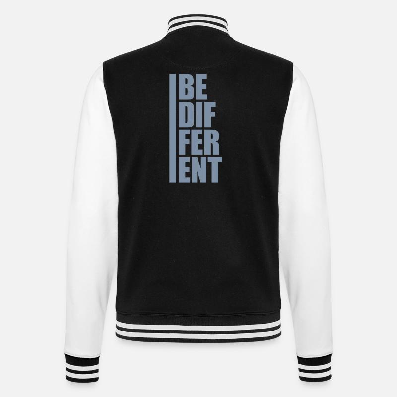 Be different Logo Design - College Sweat Jacket - black/white