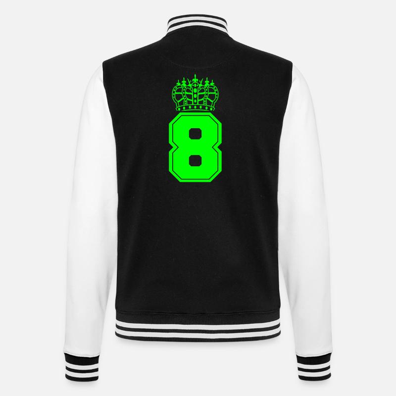 8 Couronne - Veste Teddy - noir/blanc