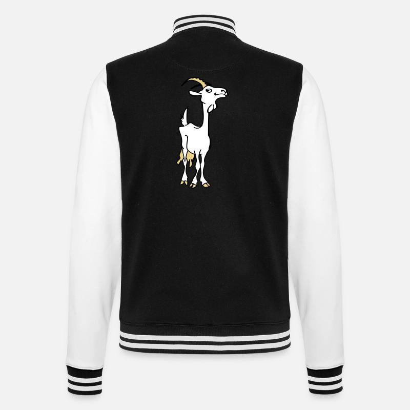 Ziege - College-Sweatjacke - Schwarz/Weiß