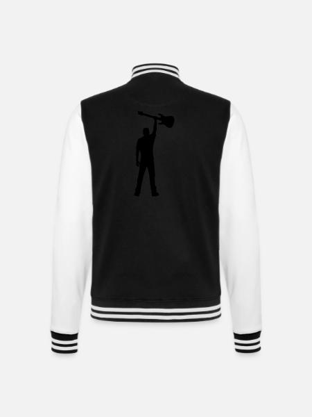 guitar power - College Sweat Jacket - black/white