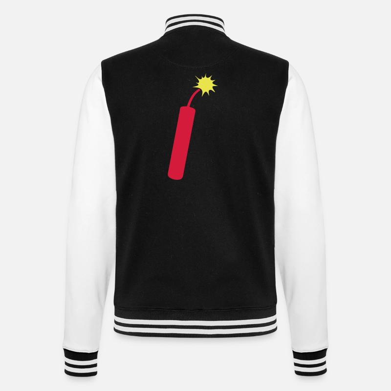 dynamite wick lights 1206 - College Sweat Jacket - black/white