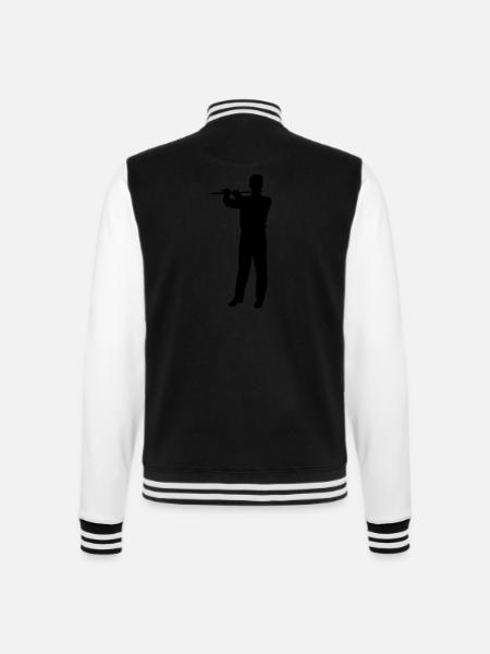 music people flute - College Sweat Jacket - black/white