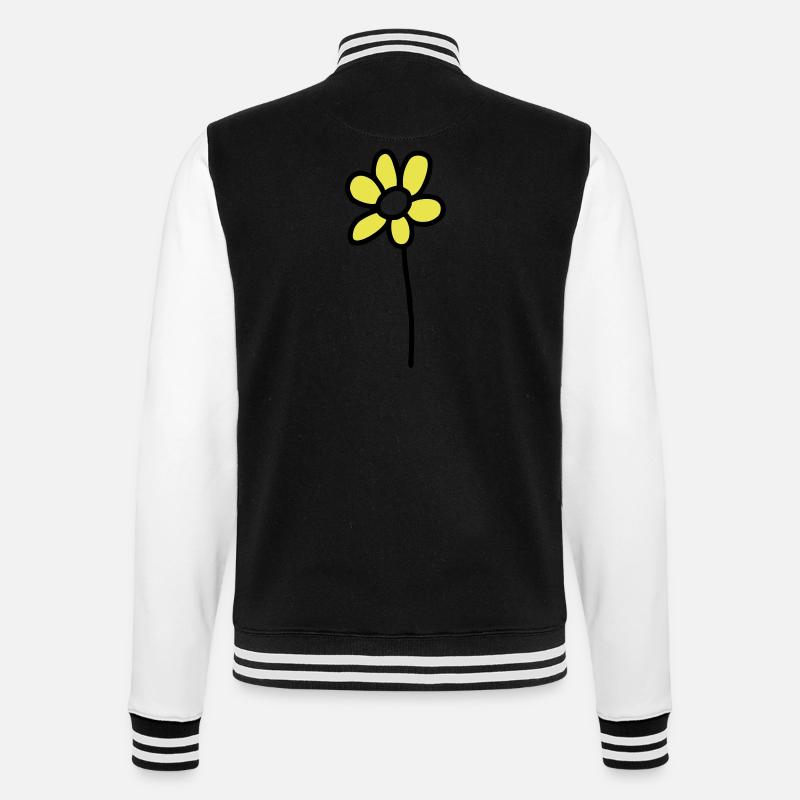 1 fleur - V2 - Veste Teddy - noir/blanc