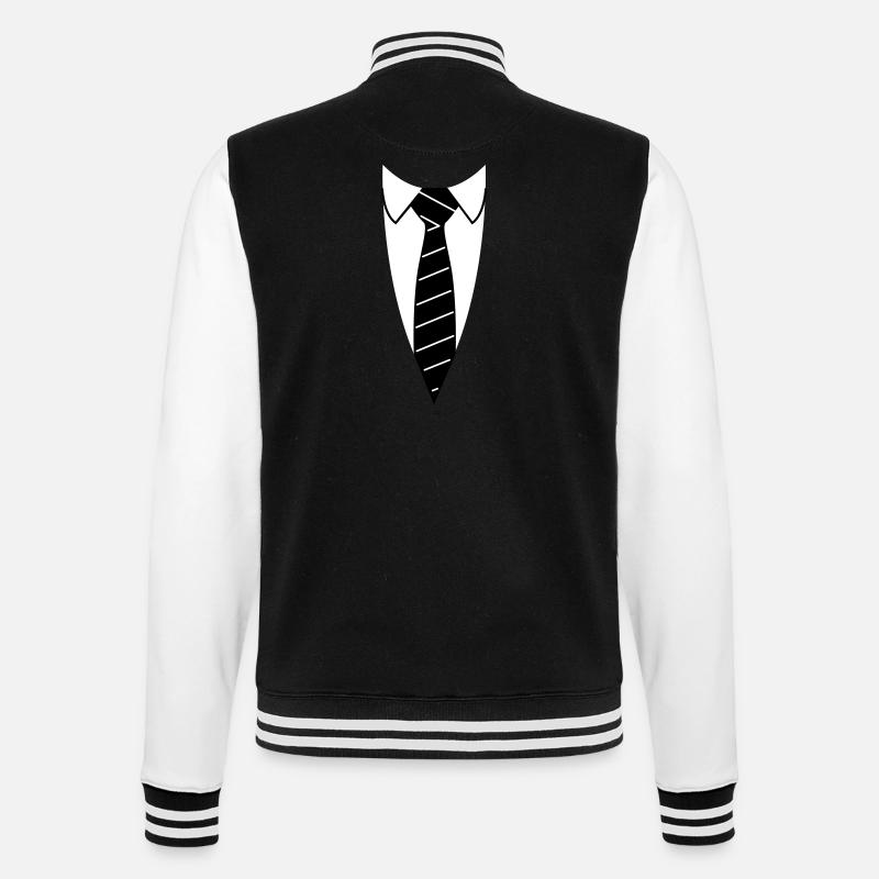 cravate - Veste Teddy - noir/blanc