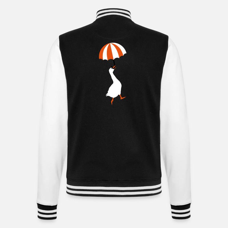 Flying goose umbrella - College Sweat Jacket - black/white