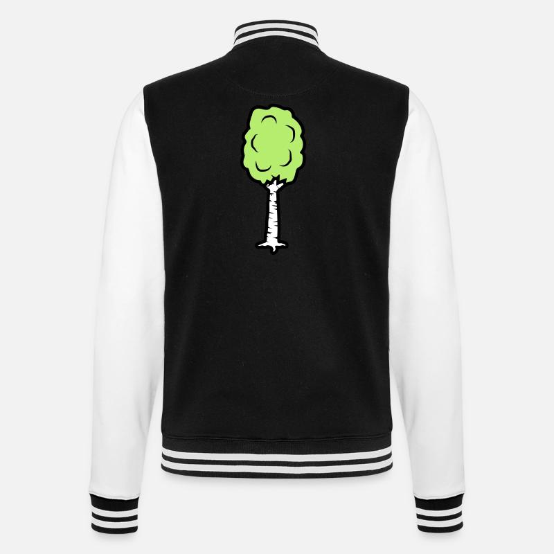 Comic Birch Trees - College Sweat Jacket - black/white