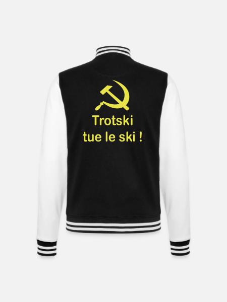 Trotski tue le Ski - Veste Teddy - noir/blanc