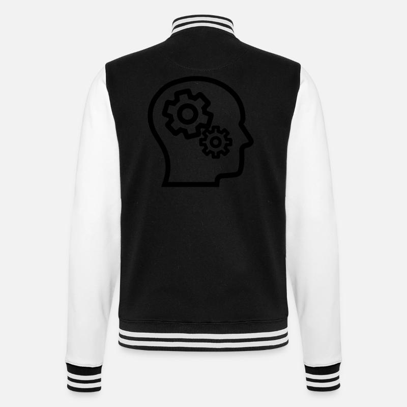 Brain, thinking, pondering, thinking - College Sweat Jacket - black/white