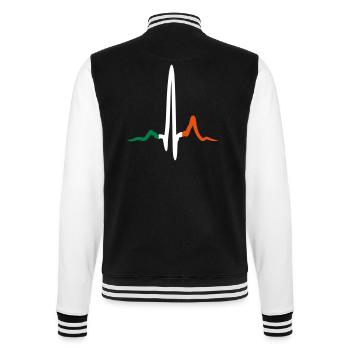 Irish Heartbeat Saint Patrick's Day Flagge Farben - College-Sweatjacke - Schwarz/Weiß - Hinten - Marisol (170cm)