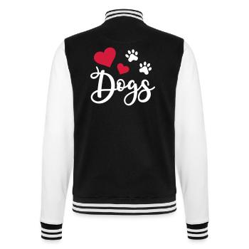 Hund Pfotenabdruck Hundepfote Hundeliebhaber - College-Sweatjacke - Schwarz/Weiß - Hinten - Marisol (170cm)