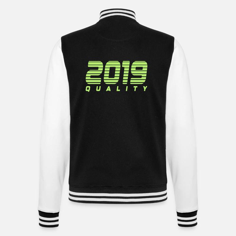 2019 quality | Farbe änderbar - College-Sweatjacke - Schwarz/Weiß