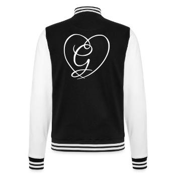 Letter G Calligraphy Heart - College Sweat Jacket - black/white - Back - Marisol (170cm)