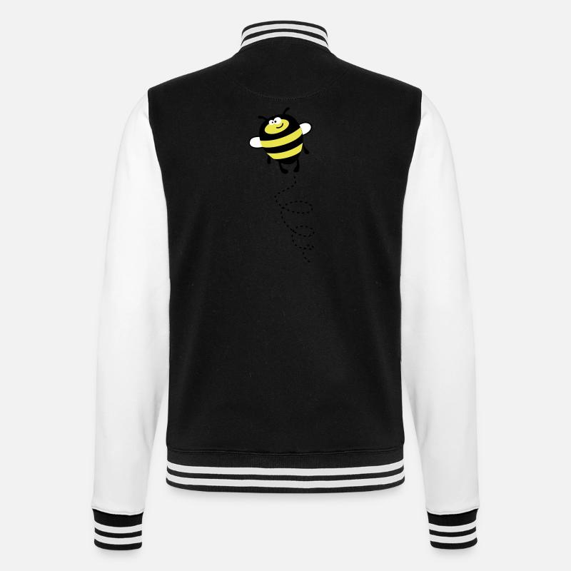 Biene – Hummel – Bienchen - College-Sweatjacke - Schwarz/Weiß