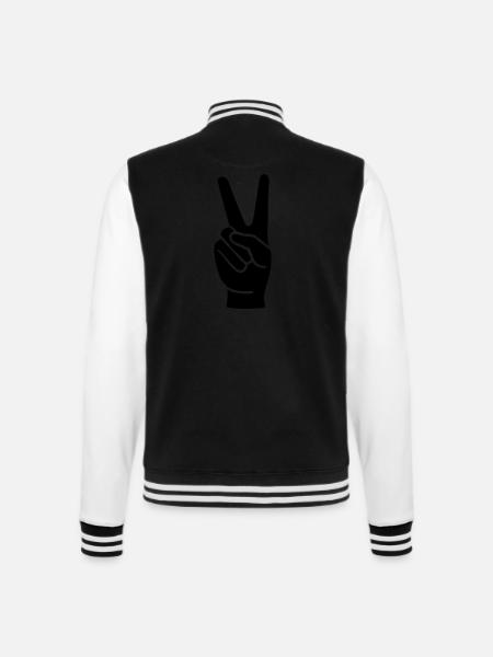 Peace - College-Sweatjacke - Schwarz/Weiß