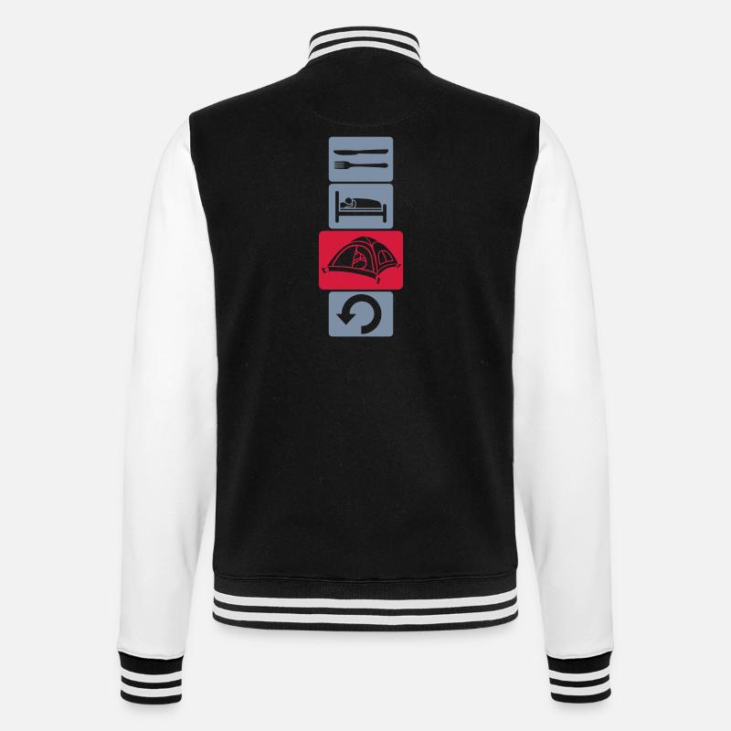 Repeat nature camping daily - College Sweat Jacket - black/white