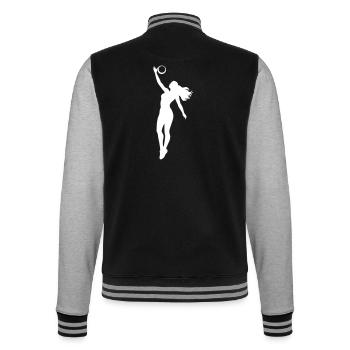 Volleyball Player Icon - College Sweat Jacket - black/heather grey - Back - Marisol (170cm)