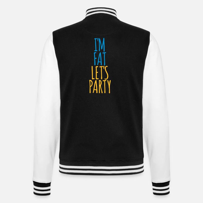 at the fat lets party - College Sweat Jacket - black/white