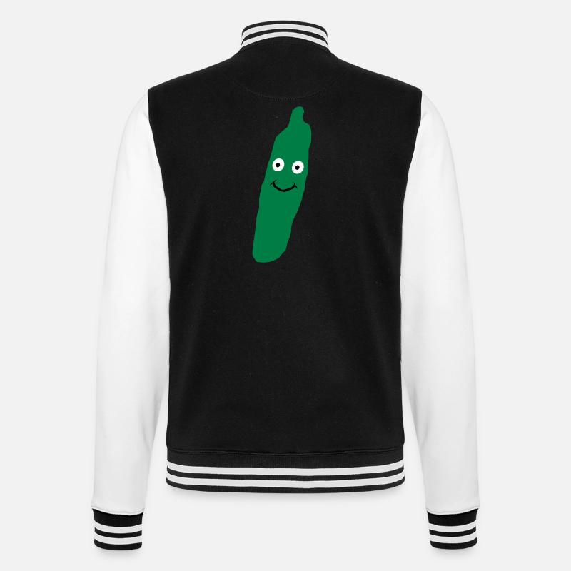 cucumber baby gift birth pregnancy - College Sweat Jacket - black/white