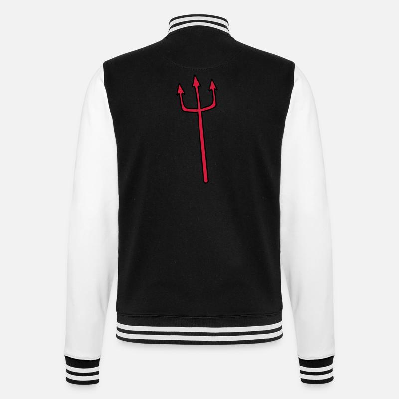 Devil Trident weapon lancing - College Sweat Jacket - black/white