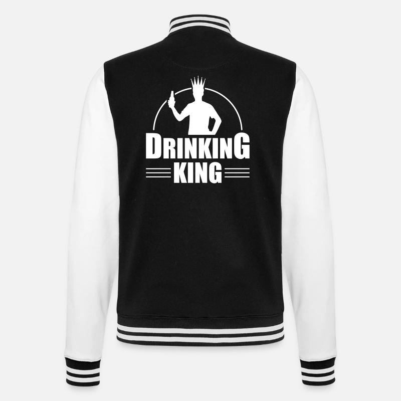 Drinker King Beer Drinking - College Sweat Jacket - black/white