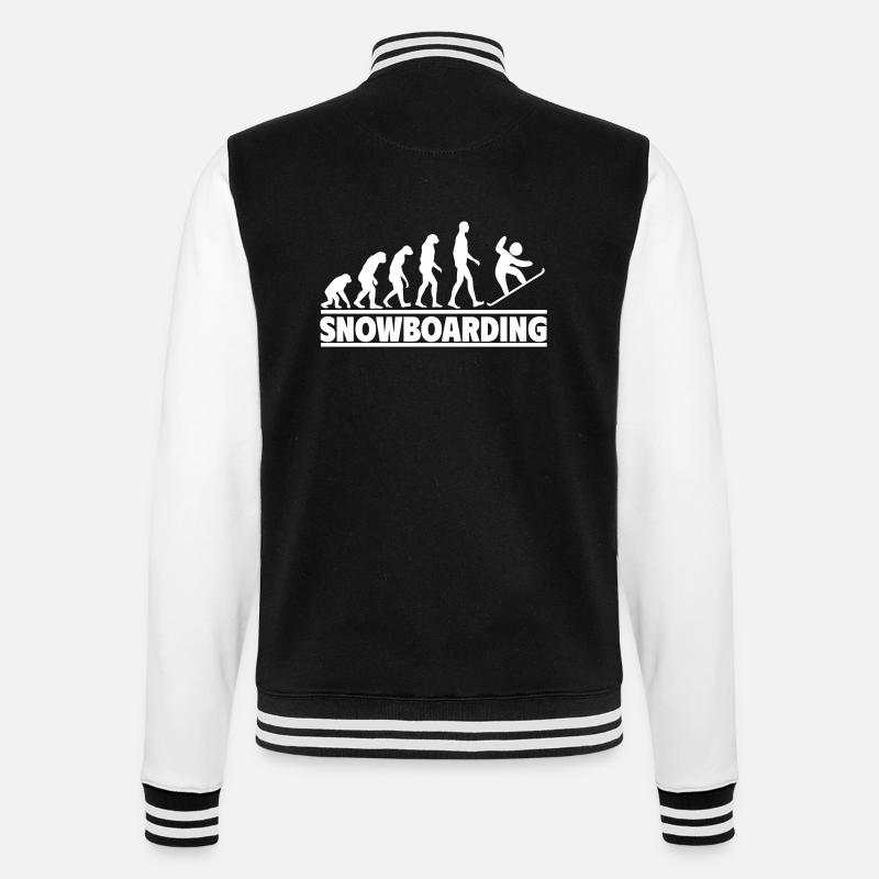Snowboarding Evolution: Humans conquer - College Sweat Jacket - black/white