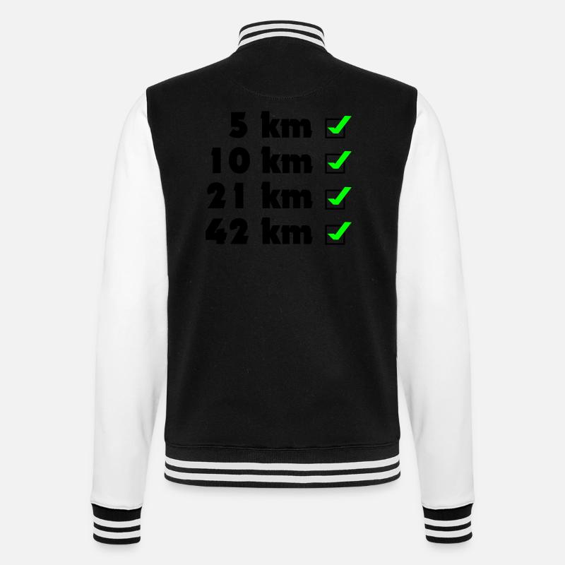Marathon Checklist - College-Sweatjacke - Schwarz/Weiß