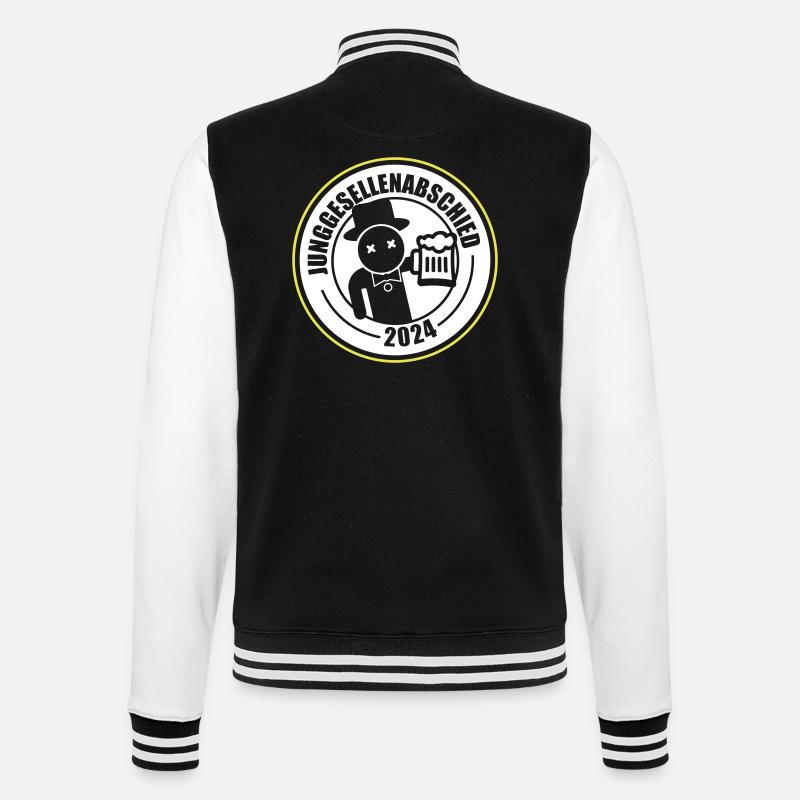Junggesellenabschied 2024 Bier - College-Sweatjacke - Schwarz/Weiß