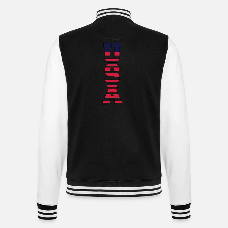 usa_design_1 - College-Sweatjacke - Schwarz/Weiß
