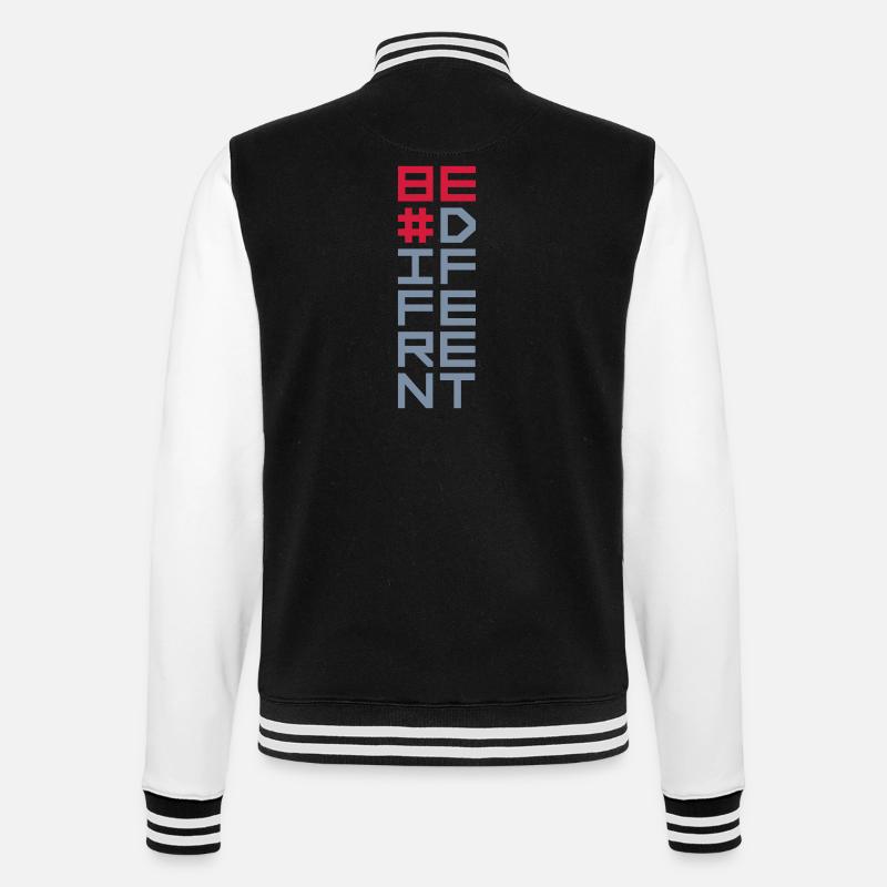 Be different Logo Design - College Sweat Jacket - black/white