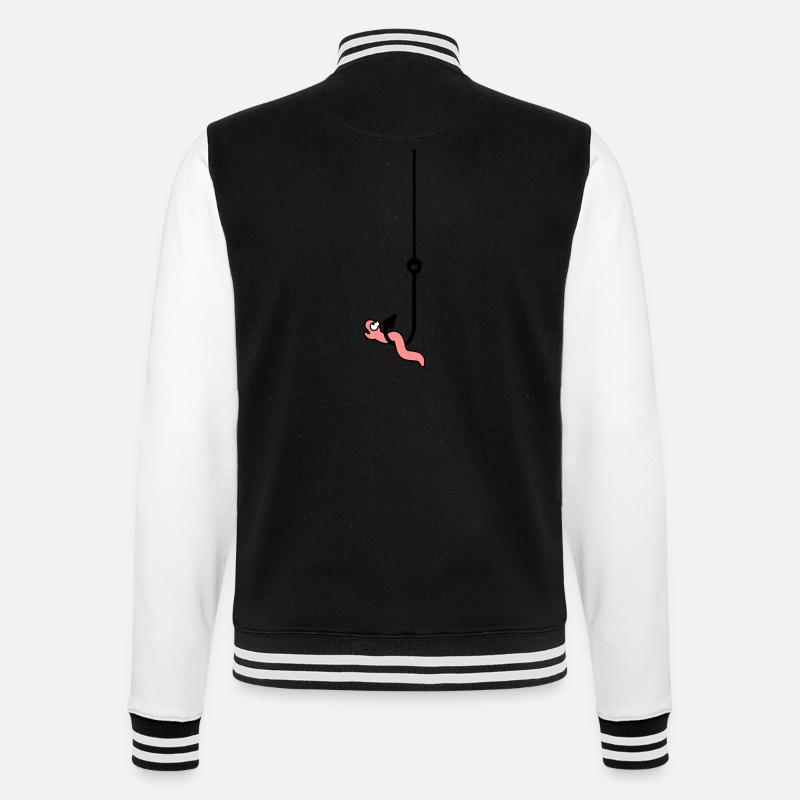 Worm On The Hook - Veste Teddy - noir/blanc