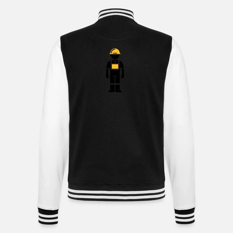Construction worker - College Sweat Jacket - black/white