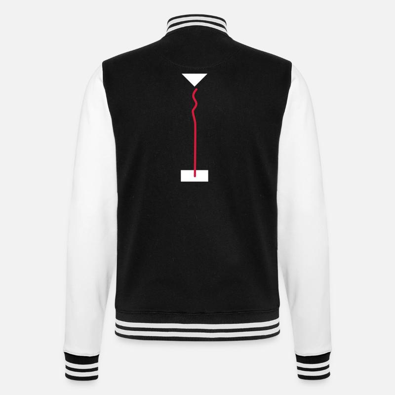 Faden - College-Sweatjacke - Schwarz/Weiß