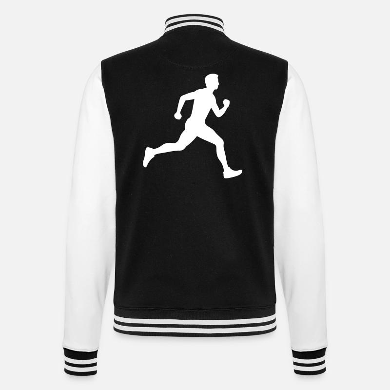 Running Marathon Mann Silhouette - College-Sweatjacke - Schwarz/Weiß